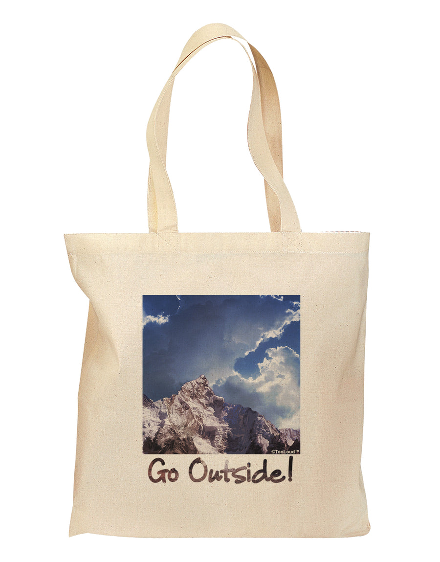 Go Outside Mountain Grocery Tote Bag by TooLoud-Grocery Tote-TooLoud-Natural-Medium-Davson Sales