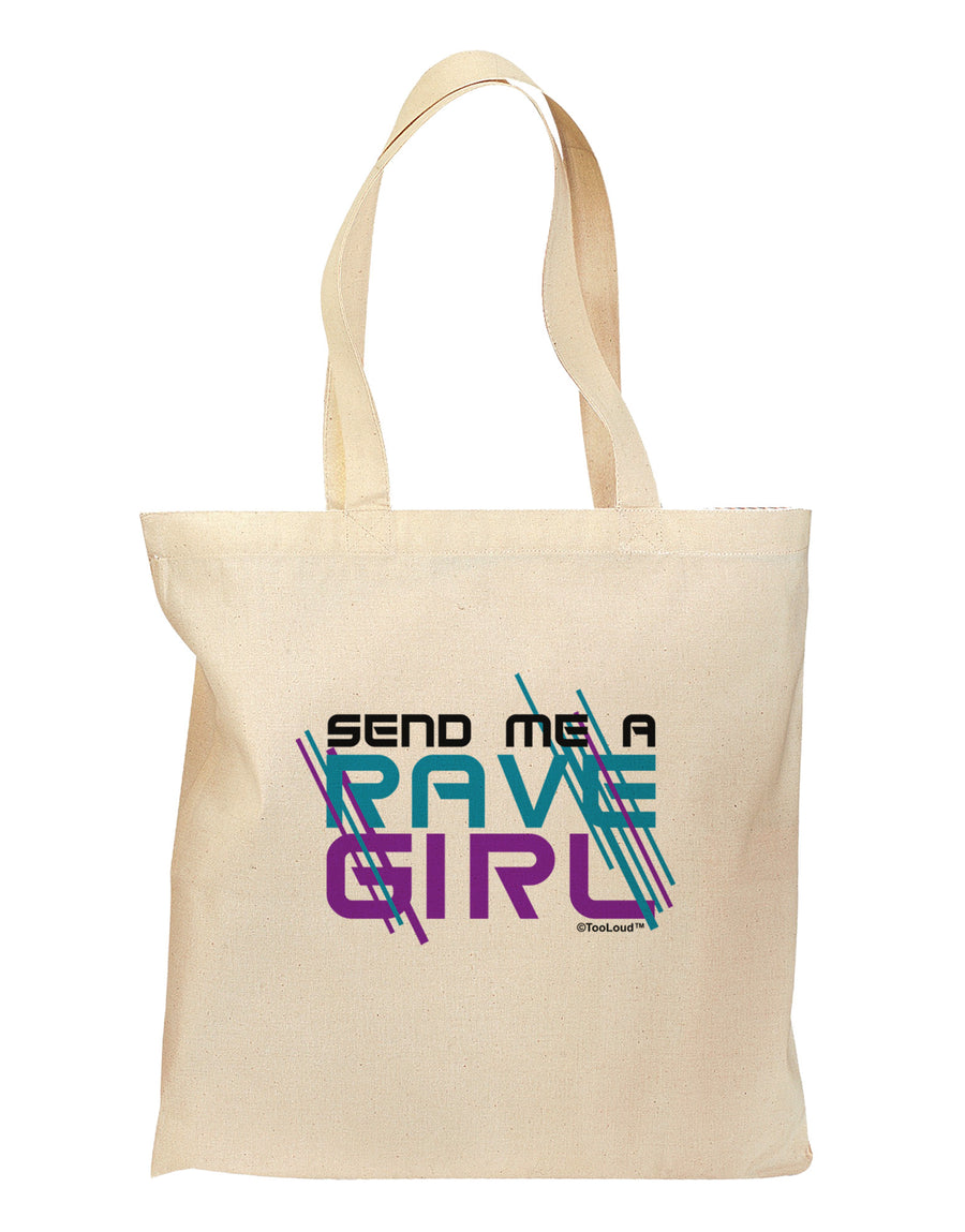 Send Me A Rave Girl Grocery Tote Bag-Grocery Tote-TooLoud-Natural-Medium-Davson Sales