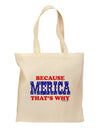 Because Merica That's Why Grocery Tote Bag-Grocery Tote-TooLoud-Natural-Medium-Davson Sales