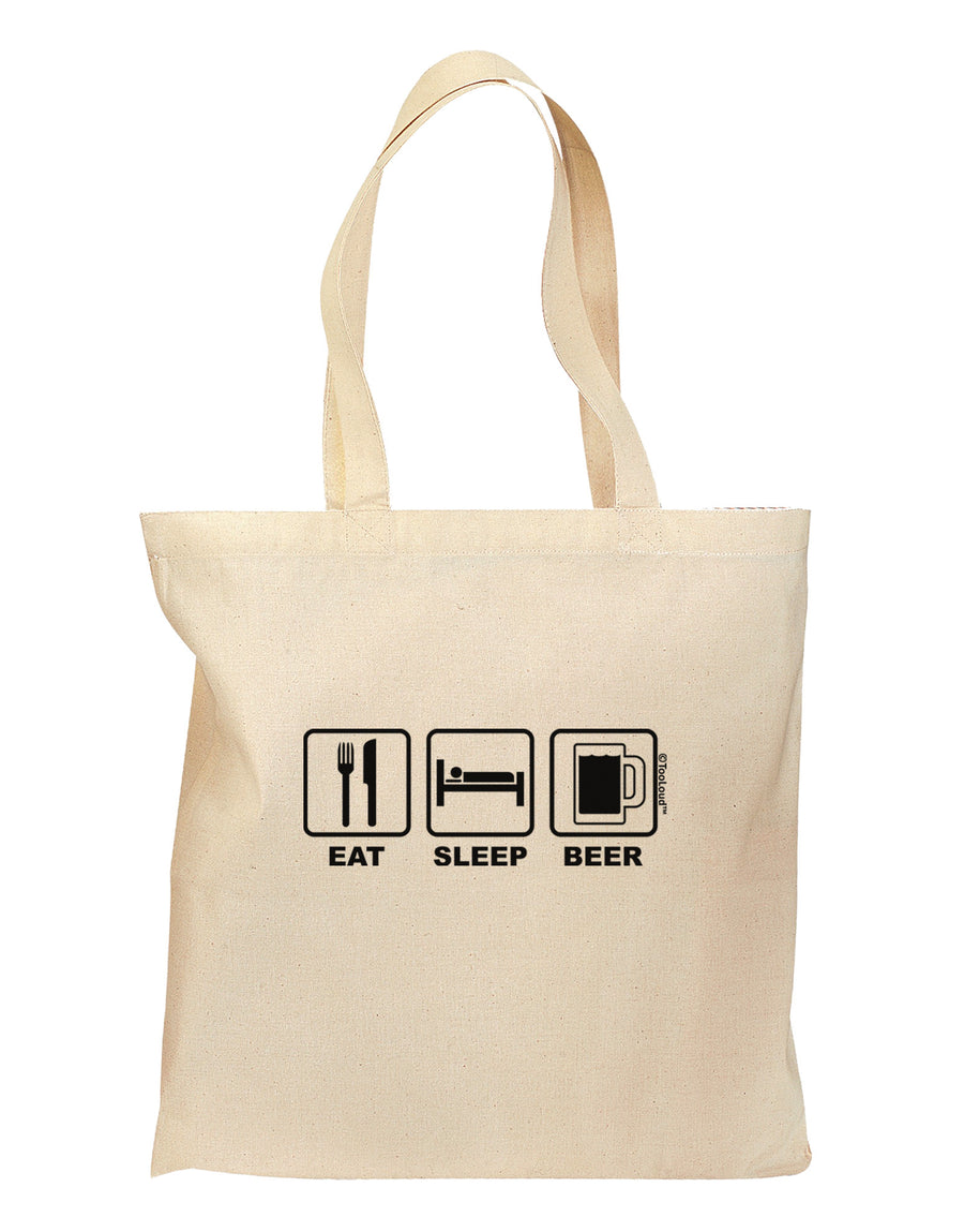 Eat Sleep Beer Design Grocery Tote Bag by TooLoud-Grocery Tote-TooLoud-Natural-Medium-Davson Sales