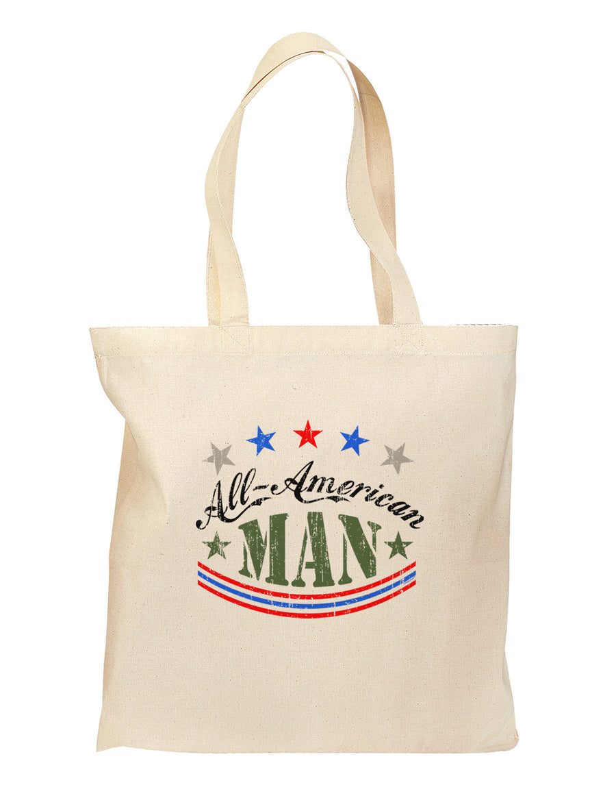 All-American Man Grocery Tote Bag-Grocery Tote-TooLoud-Natural-Medium-Davson Sales