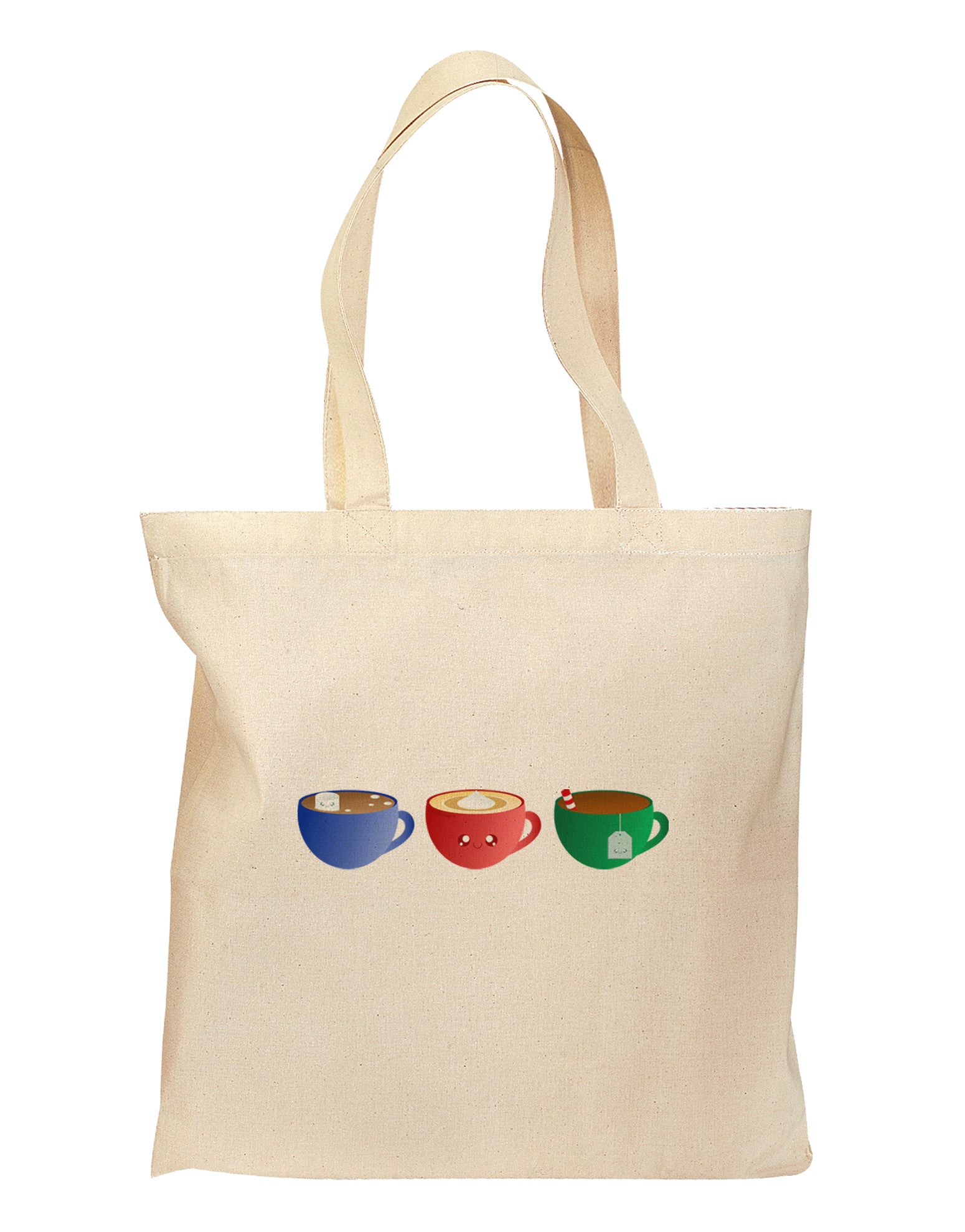 Cute Holiday Drink Set - Christmas Grocery Tote Bag-Grocery Tote-TooLoud-Natural-Medium-Davson Sales