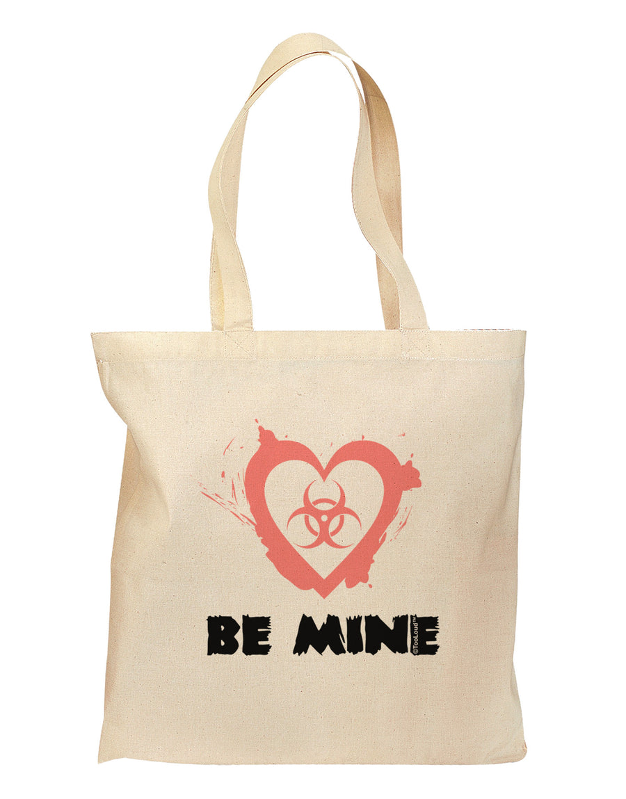 Be Mine - Bio Hazard Heart Grocery Tote Bag by TooLoud-Grocery Tote-TooLoud-Natural-Medium-Davson Sales