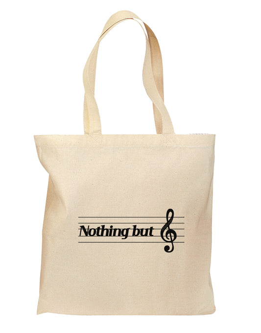 Nothing But Treble Music Pun Grocery Tote Bag - Natural by TooLoud-Grocery Tote-TooLoud-Natural-Medium-Davson Sales