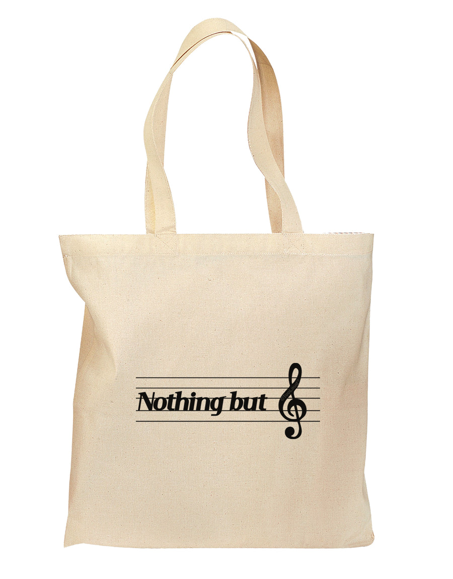 Nothing But Treble Music Pun Grocery Tote Bag - Natural by TooLoud-Grocery Tote-TooLoud-Natural-Medium-Davson Sales