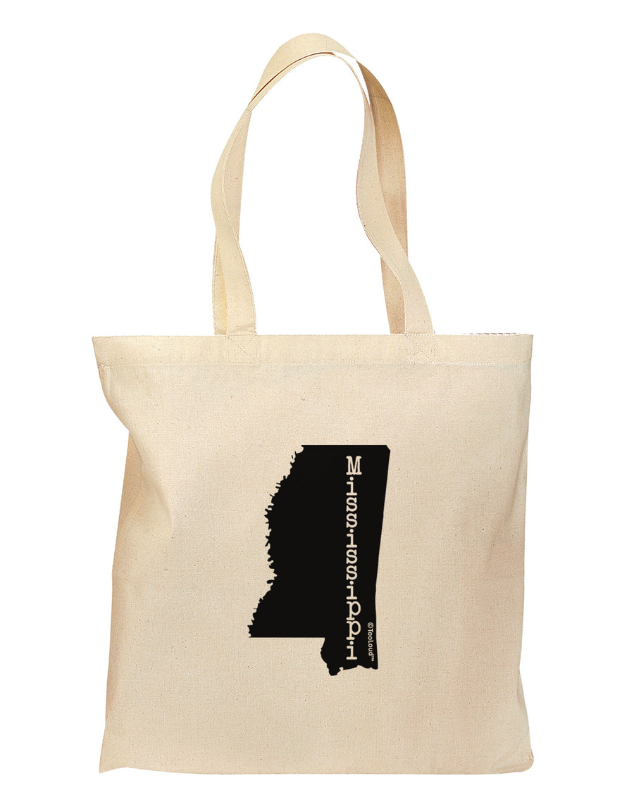 Mississippi - United States Shape Grocery Tote Bag-Grocery Tote-TooLoud-Natural-Medium-Davson Sales