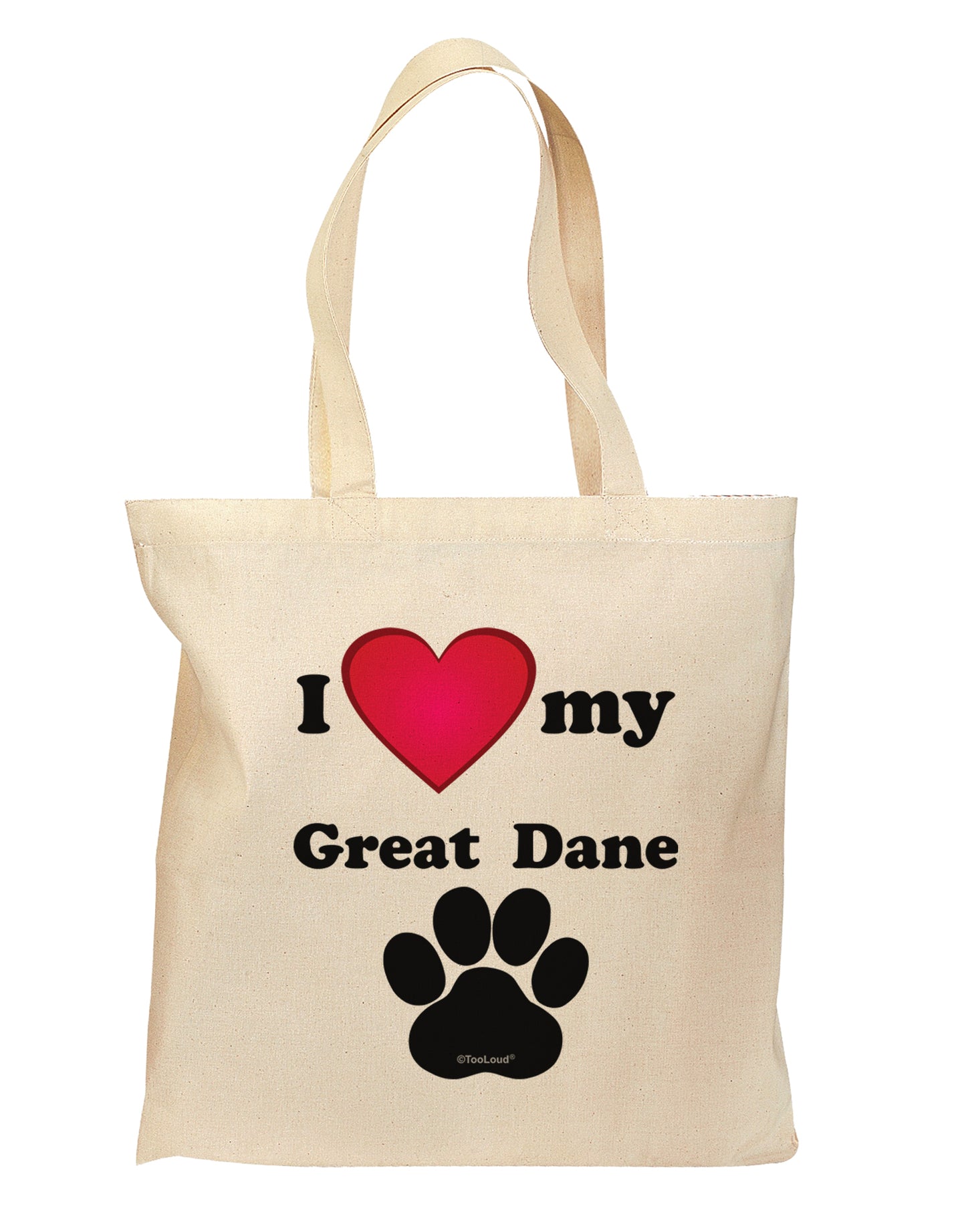 I Heart My Great Dane Grocery Tote Bag - Natural by TooLoud-Grocery Tote-TooLoud-Natural-Medium-Davson Sales