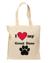 I Heart My Great Dane Grocery Tote Bag - Natural by TooLoud-Grocery Tote-TooLoud-Natural-Medium-Davson Sales