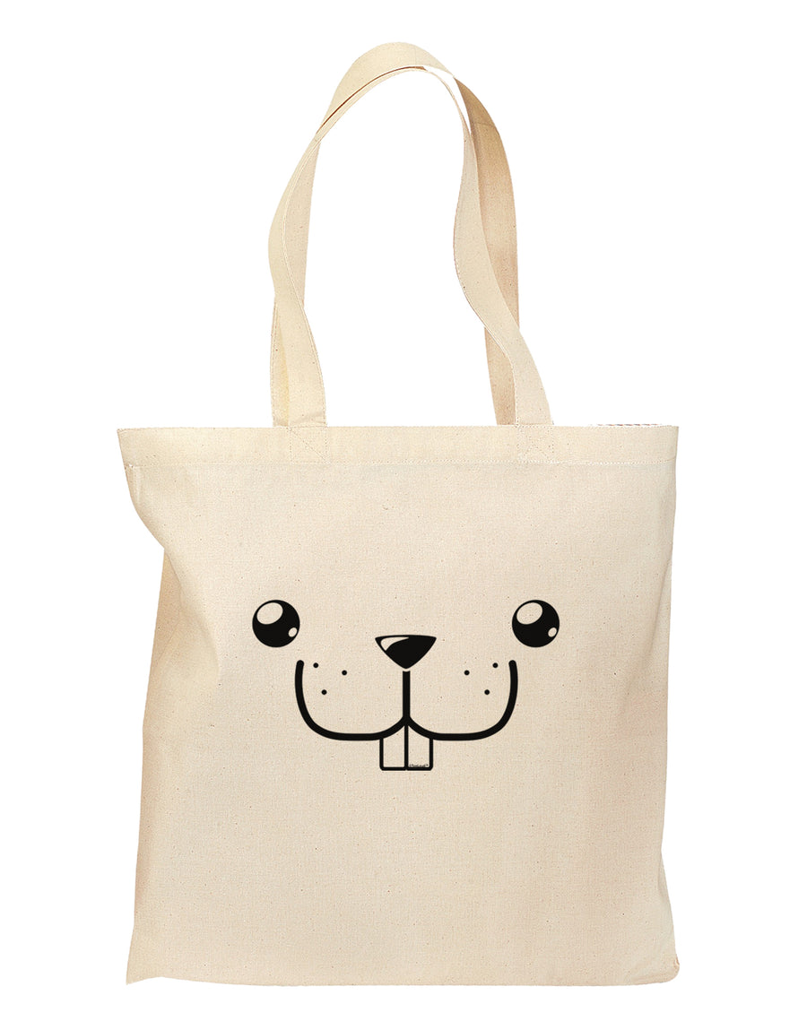 Kyu-T Face - Buckley the Beaver Grocery Tote Bag-Grocery Tote-TooLoud-Natural-Medium-Davson Sales