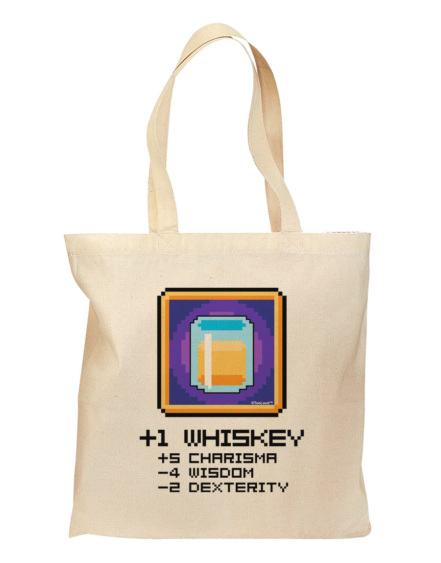 Pixel Whiskey Item Grocery Tote Bag-Grocery Tote-TooLoud-Natural-Medium-Davson Sales