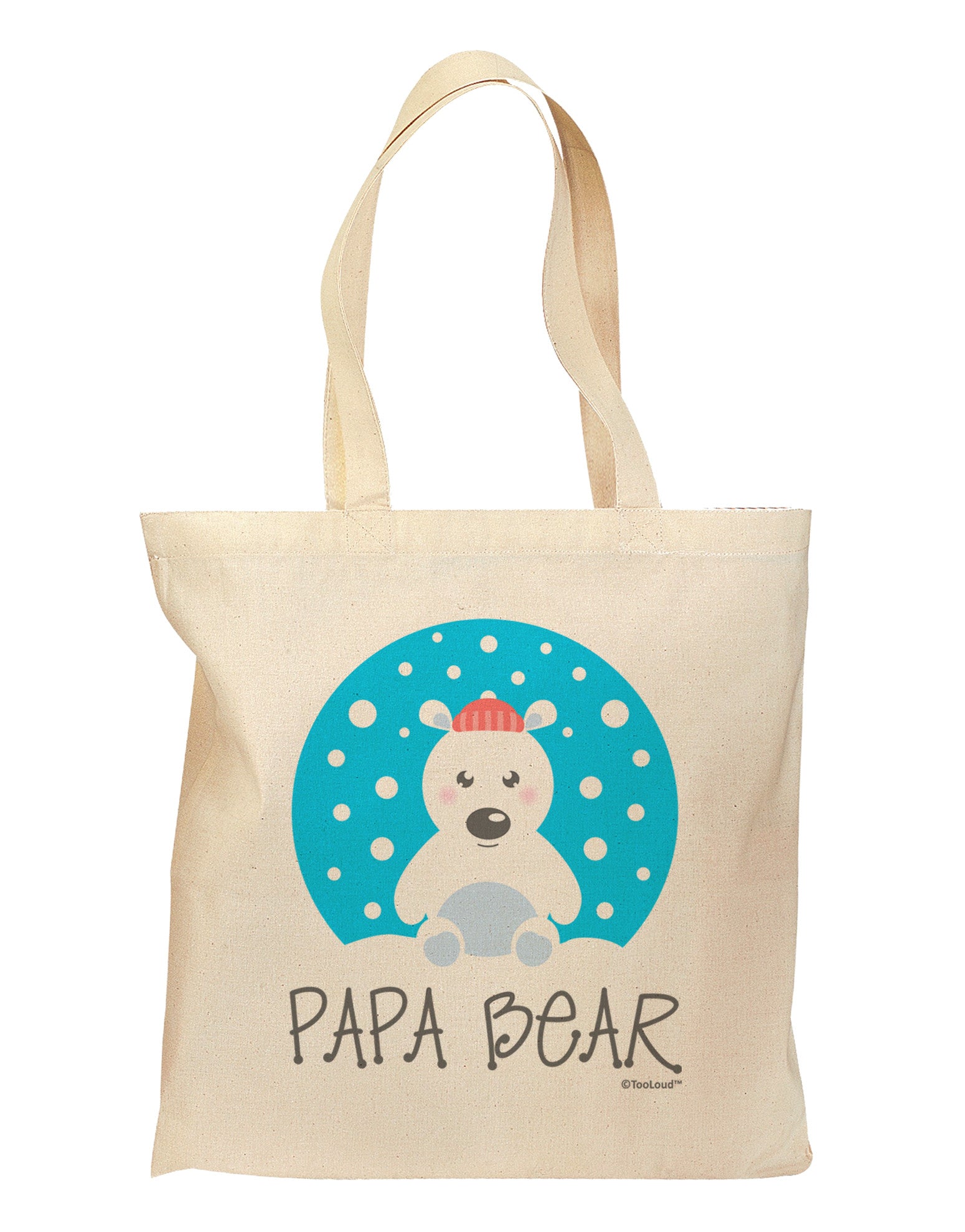 Matching Polar Bear Family - Papa Bear Grocery Tote Bag by TooLoud-Grocery Tote-TooLoud-Natural-Medium-Davson Sales