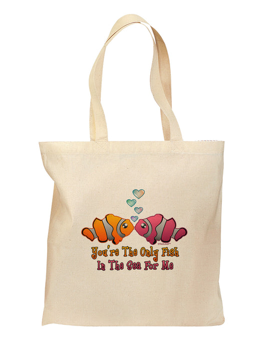 Kissy Clownfish Only Fish In The Sea Grocery Tote Bag-Grocery Tote-TooLoud-Natural-Medium-Davson Sales