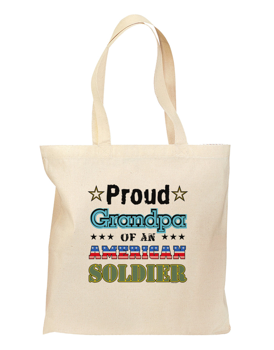 Proud Grandpa of an American Soldier Grocery Tote Bag-Grocery Tote-TooLoud-Natural-Medium-Davson Sales