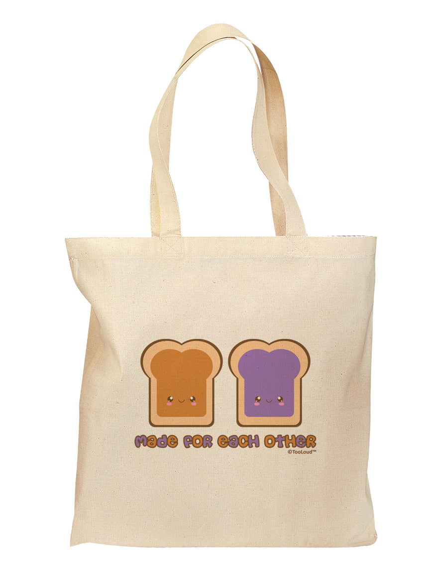 Cute PB and J Design - Made for Each Other Grocery Tote Bag by TooLoud-Grocery Tote-TooLoud-Natural-Medium-Davson Sales