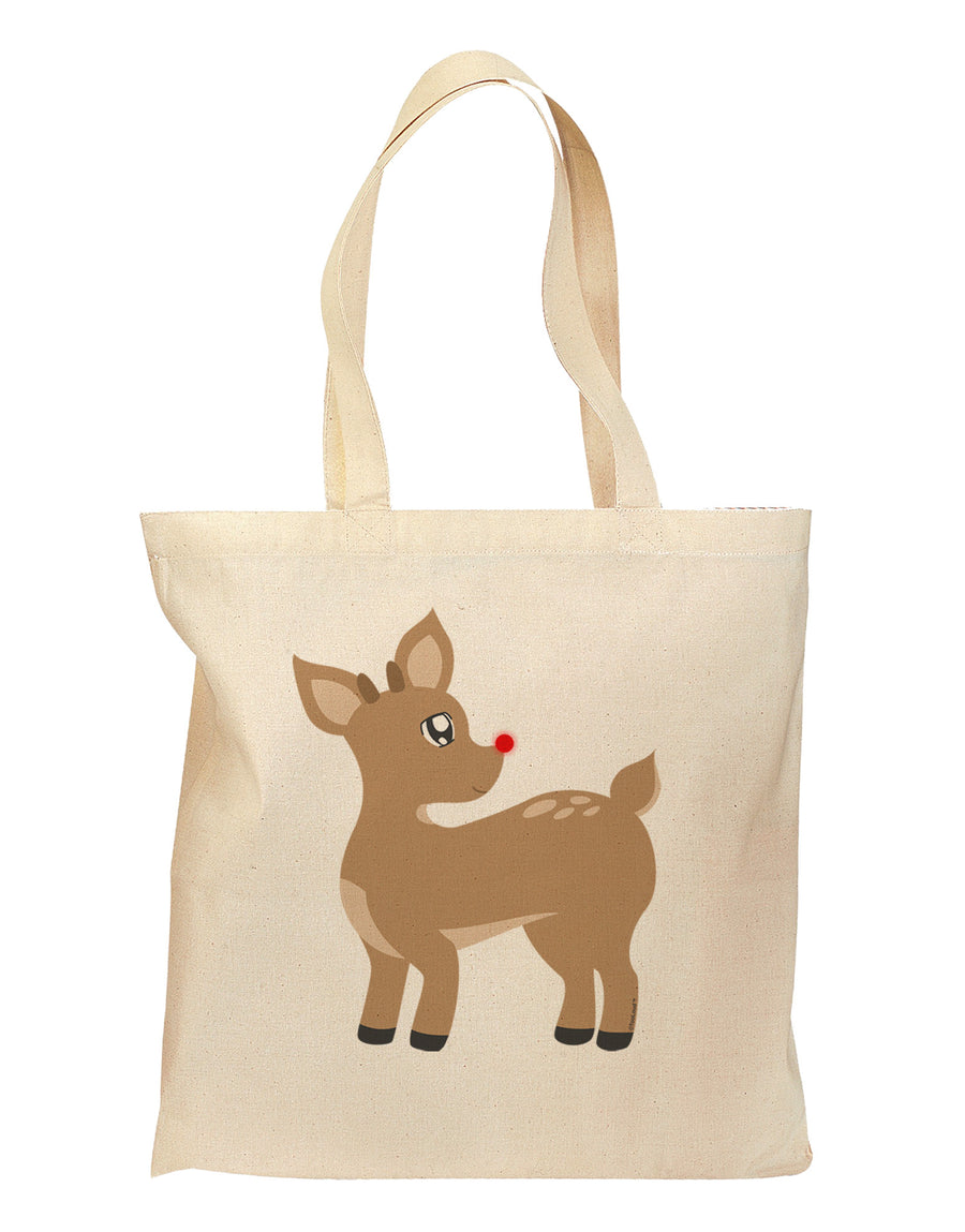 Cute Little Rudolph the Reindeer - Christmas Grocery Tote Bag by TooLoud-Grocery Tote-TooLoud-Natural-Medium-Davson Sales