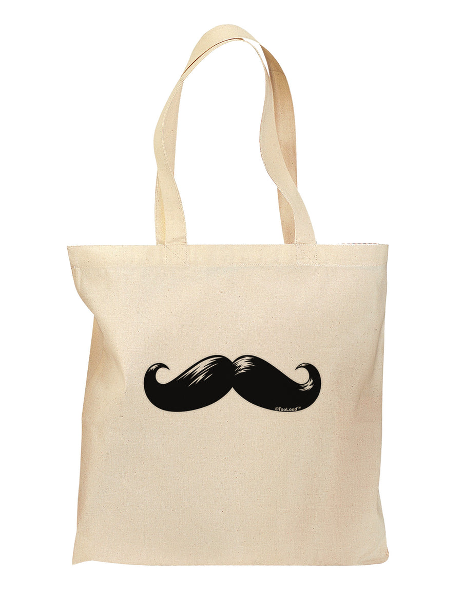 Big Black Mustache Grocery Tote Bag-Grocery Tote-TooLoud-Natural-Medium-Davson Sales