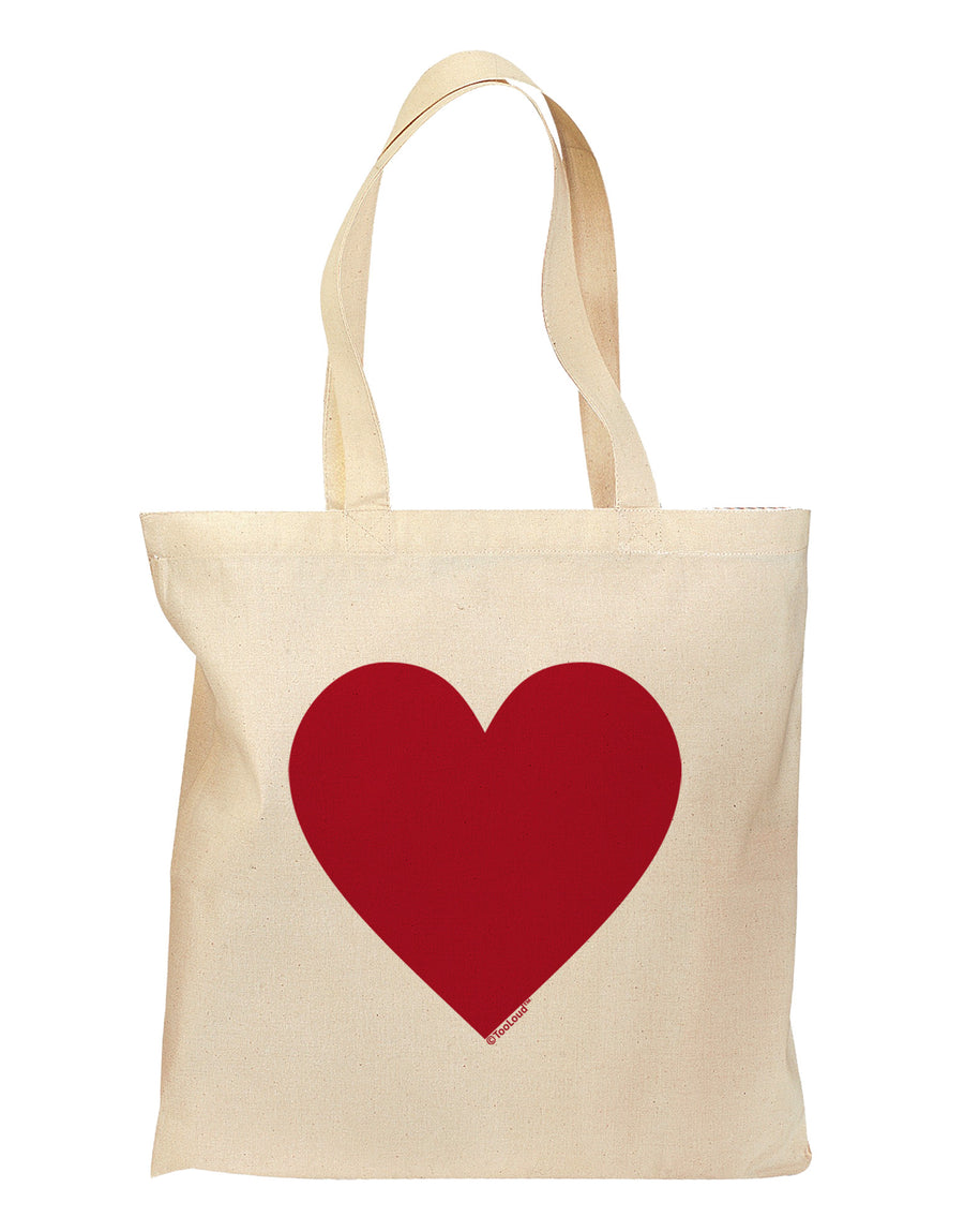 Big Red Heart Valentine's Day Grocery Tote Bag-Grocery Tote-TooLoud-Natural-Medium-Davson Sales