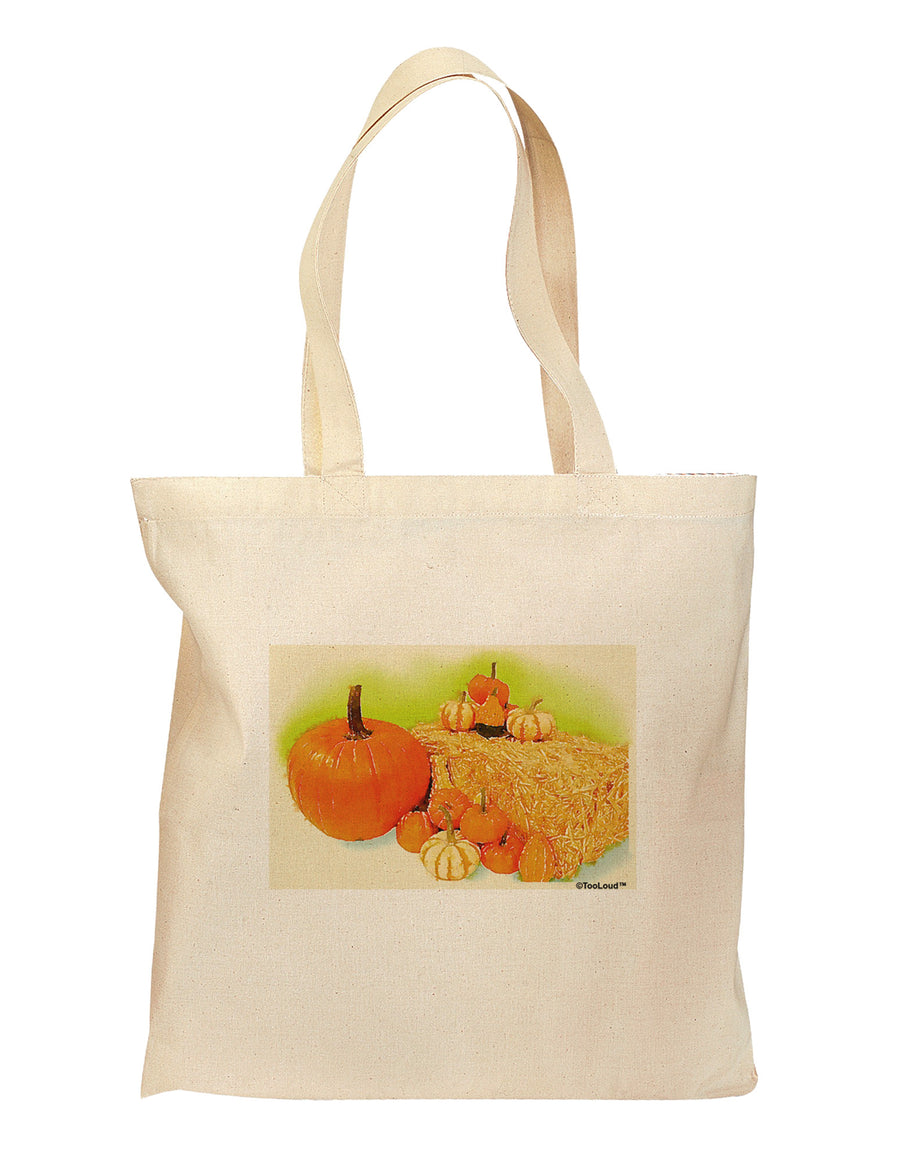 Fall Pumpkin Scene Grocery Tote Bag-Grocery Tote-TooLoud-Natural-Medium-Davson Sales