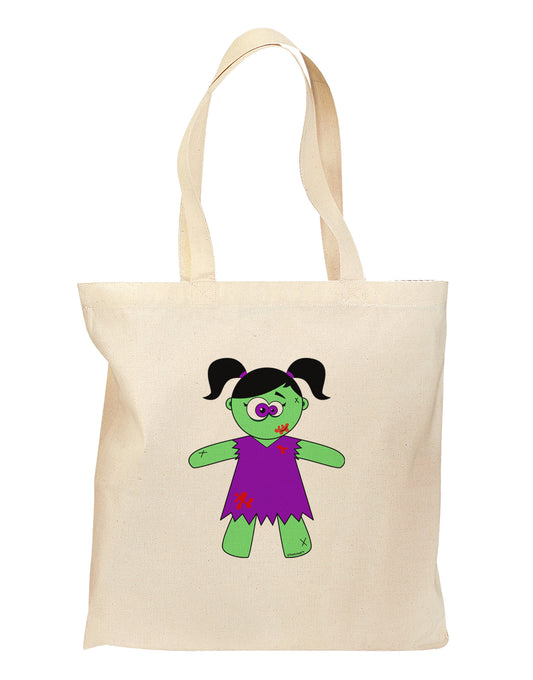 Zombie Girl Halloween Grocery Tote Bag-Grocery Tote-TooLoud-Natural-Medium-Davson Sales