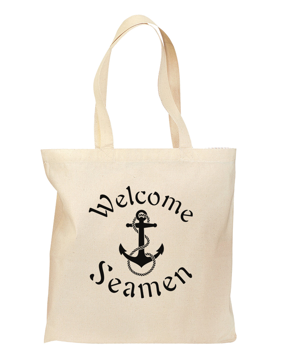 Welcome Seamen Grocery Tote Bag-Grocery Tote-TooLoud-Natural-Medium-Davson Sales