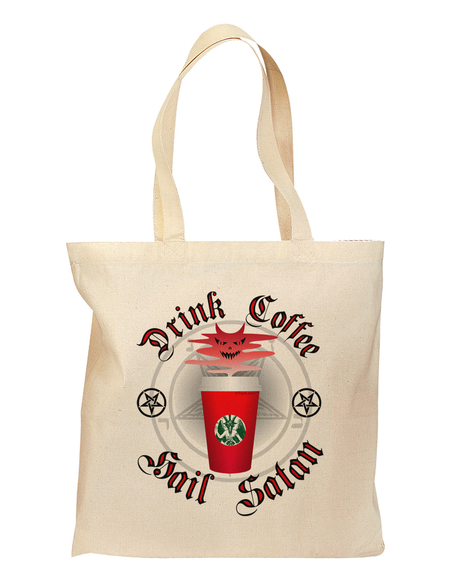 Red Cup Drink Coffee Hail Satan Grocery Tote Bag by TooLoud-TooLoud-Natural-Davson Sales