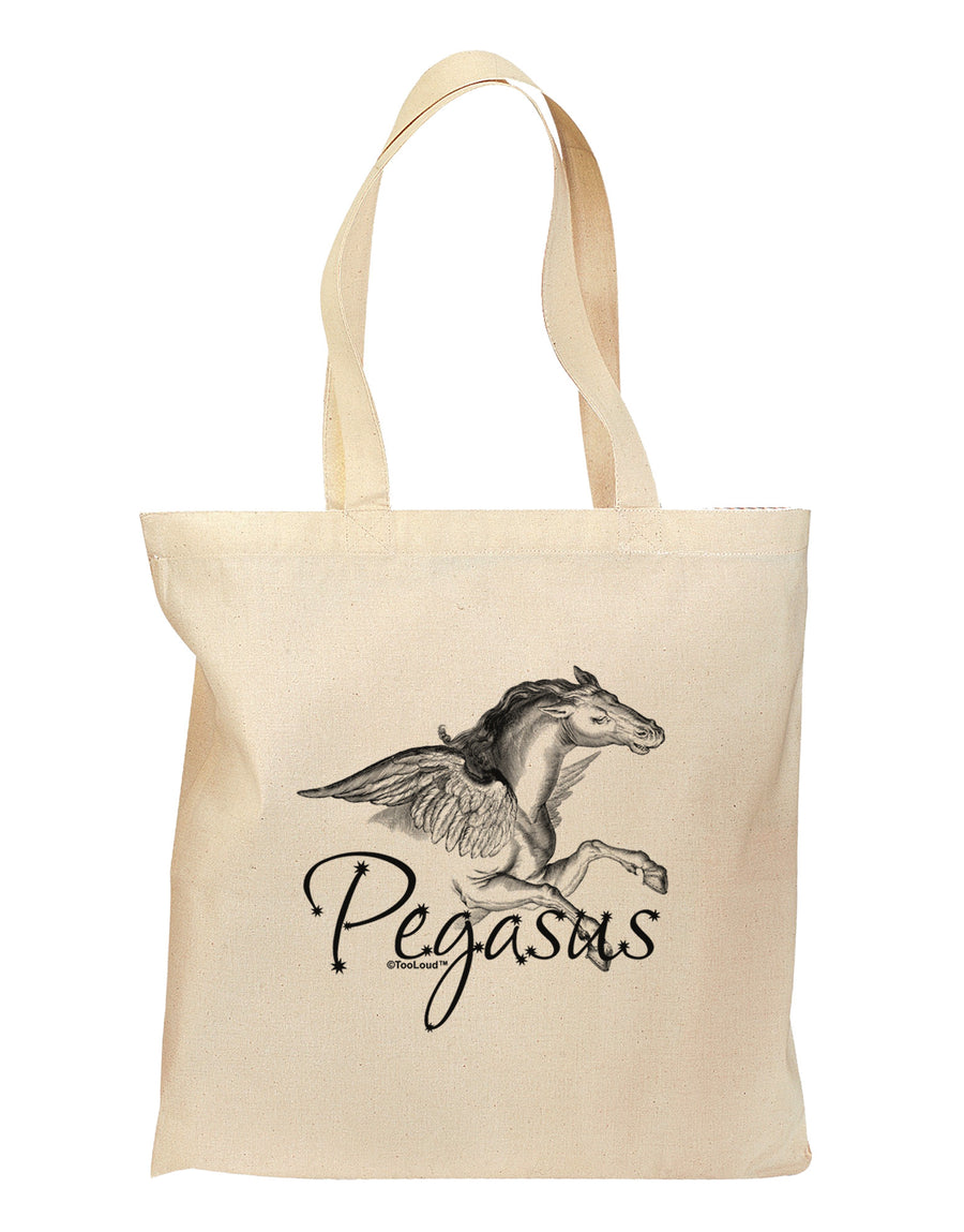 Pegasus Illustration Grocery Tote Bag-Grocery Tote-TooLoud-Natural-Medium-Davson Sales