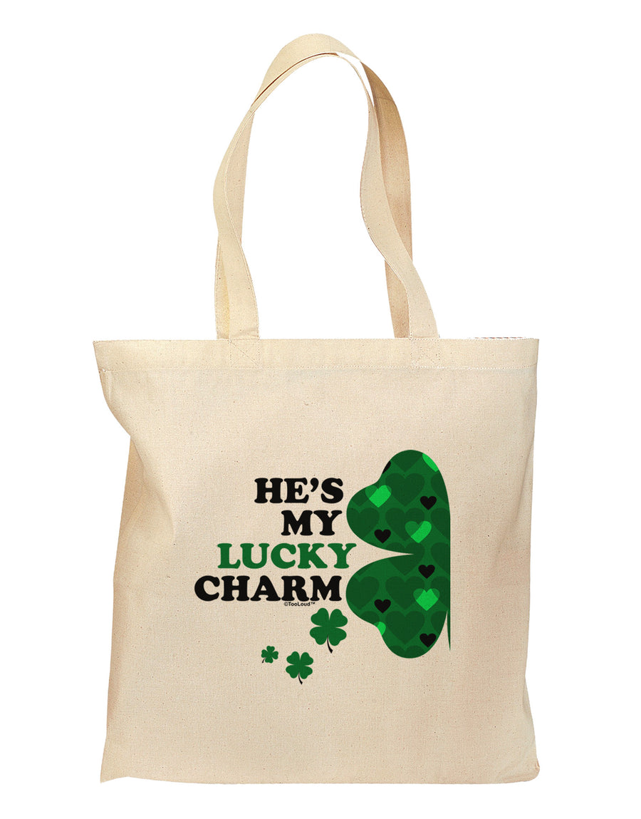 He's My Lucky Charm - Left Grocery Tote Bag-Grocery Tote-TooLoud-Natural-Medium-Davson Sales