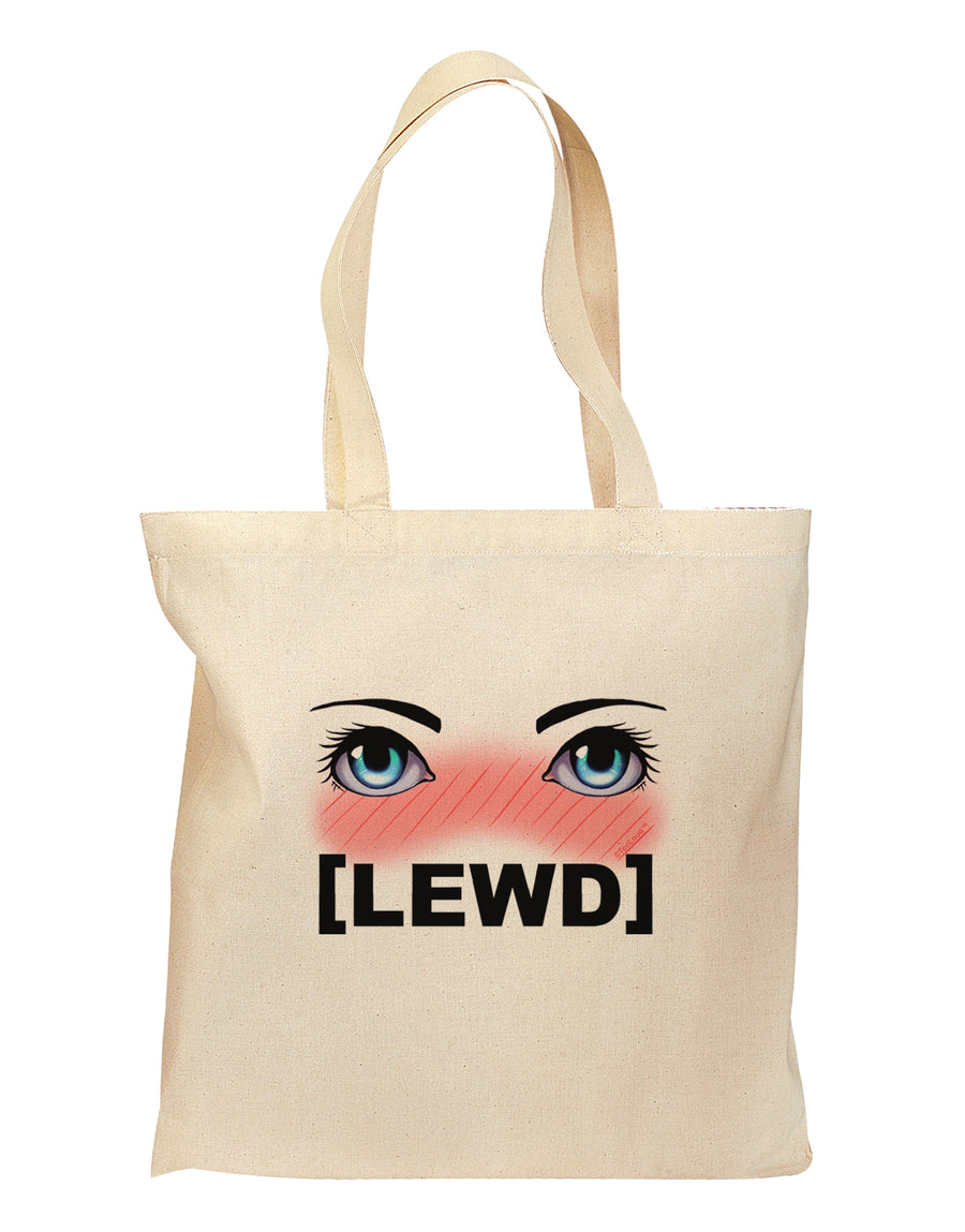 Blushing Anime Eyes Lewd Grocery Tote Bag by TooLoud-Grocery Tote-TooLoud-Natural-Medium-Davson Sales