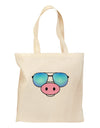 Kyu-T Face - Oinkz Cool Sunglasses Grocery Tote Bag-Grocery Tote-TooLoud-Natural-Medium-Davson Sales