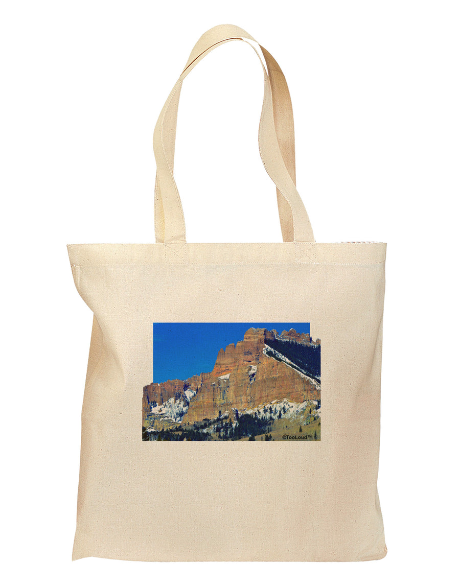 Colorado Snowy Mountains Cutout Grocery Tote Bag-Grocery Tote-TooLoud-Natural-Medium-Davson Sales