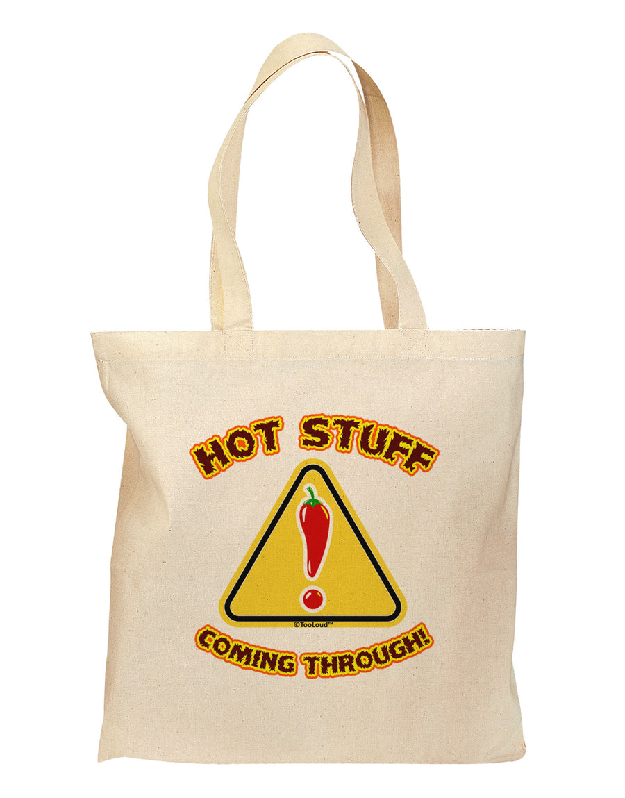 Hot Stuff Coming Through Grocery Tote Bag-Grocery Tote-TooLoud-Natural-Medium-Davson Sales