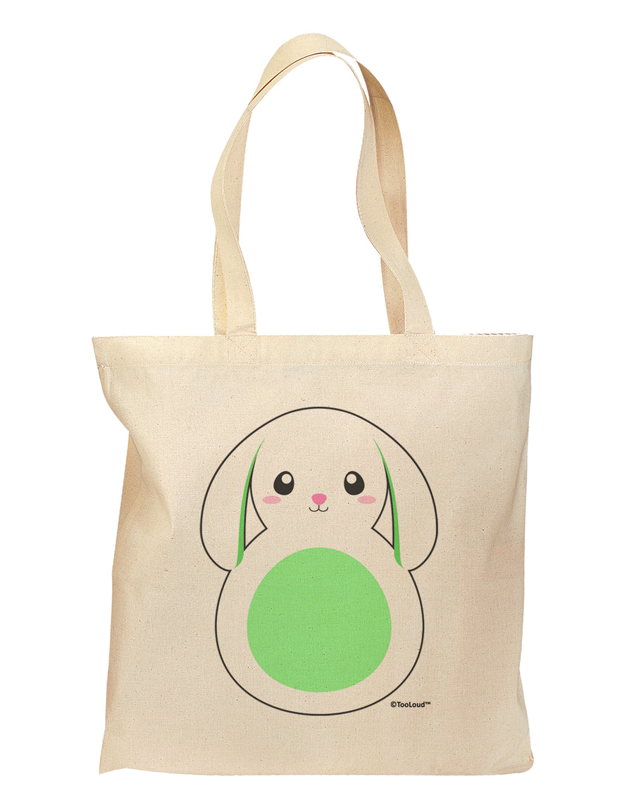 Cute Bunny with Floppy Ears - Green Grocery Tote Bag by TooLoud-Grocery Tote-TooLoud-Natural-Medium-Davson Sales