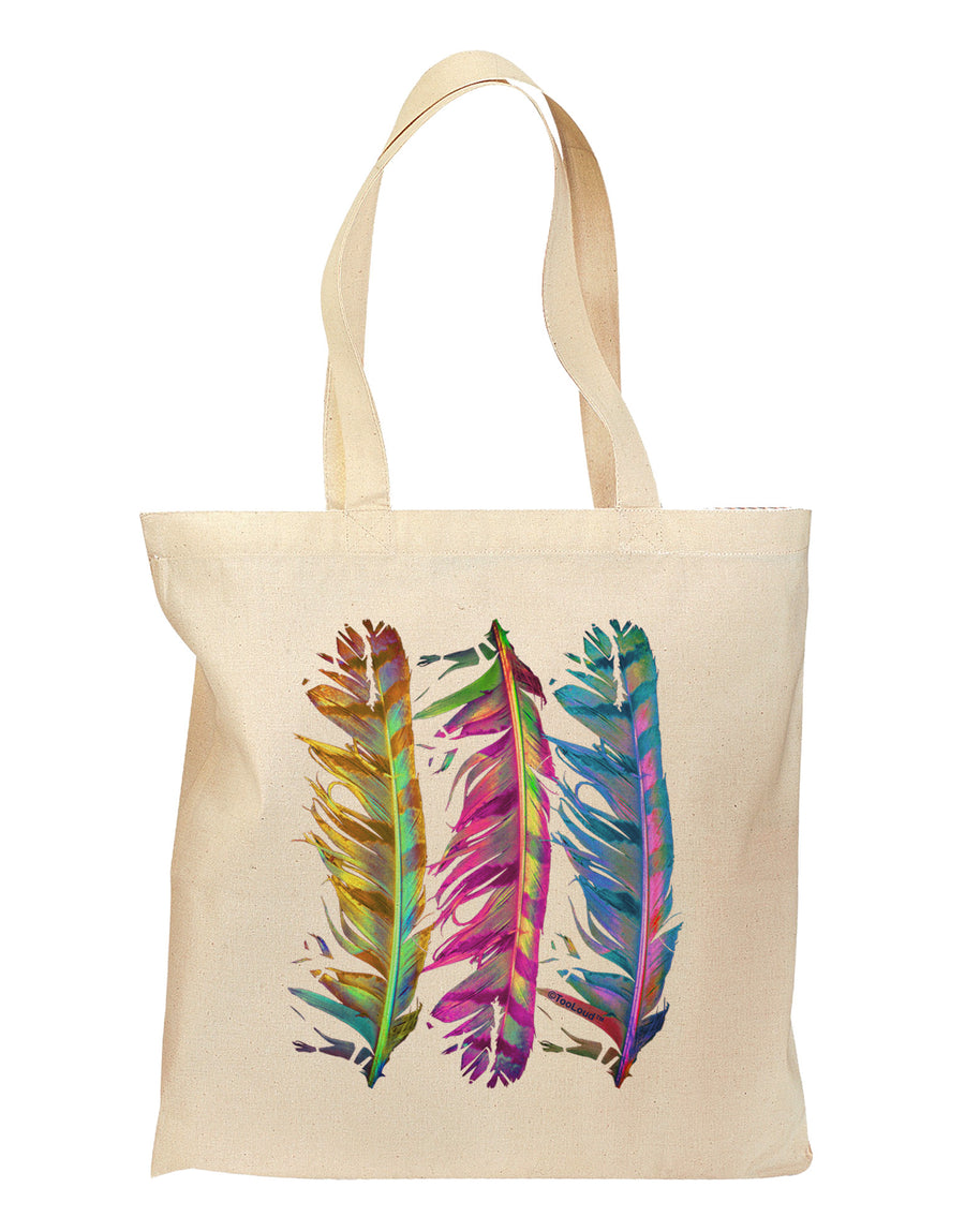 Magic Feathers Grocery Tote Bag - Natural-Grocery Tote-TooLoud-Natural-Medium-Davson Sales