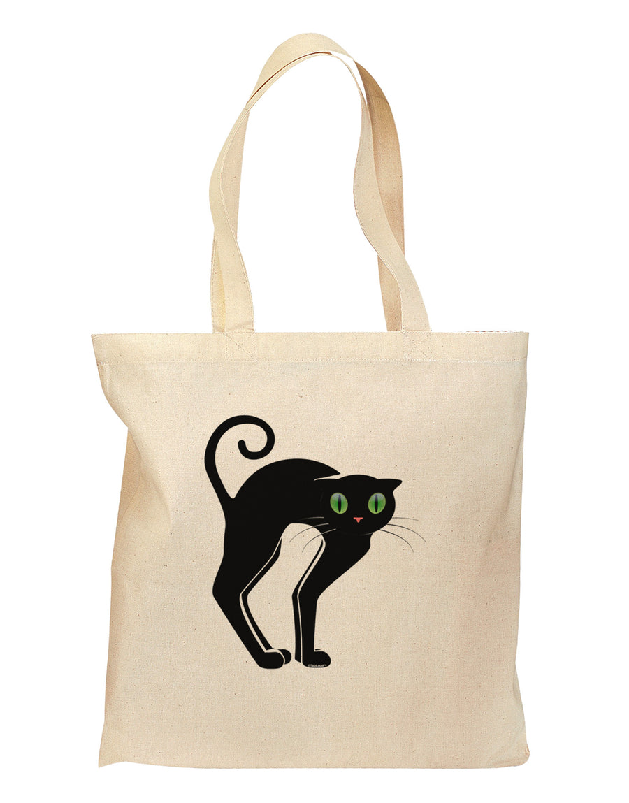 Cute Arched Black Cat Halloween Grocery Tote Bag-Grocery Tote-TooLoud-Natural-Medium-Davson Sales