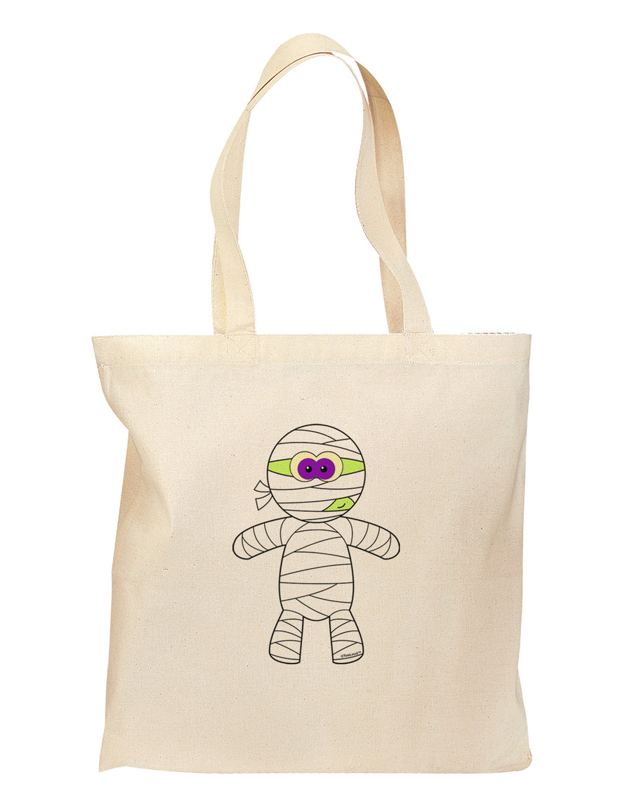 Cute Mummy Halloween Grocery Tote Bag-Grocery Tote-TooLoud-Natural-Medium-Davson Sales