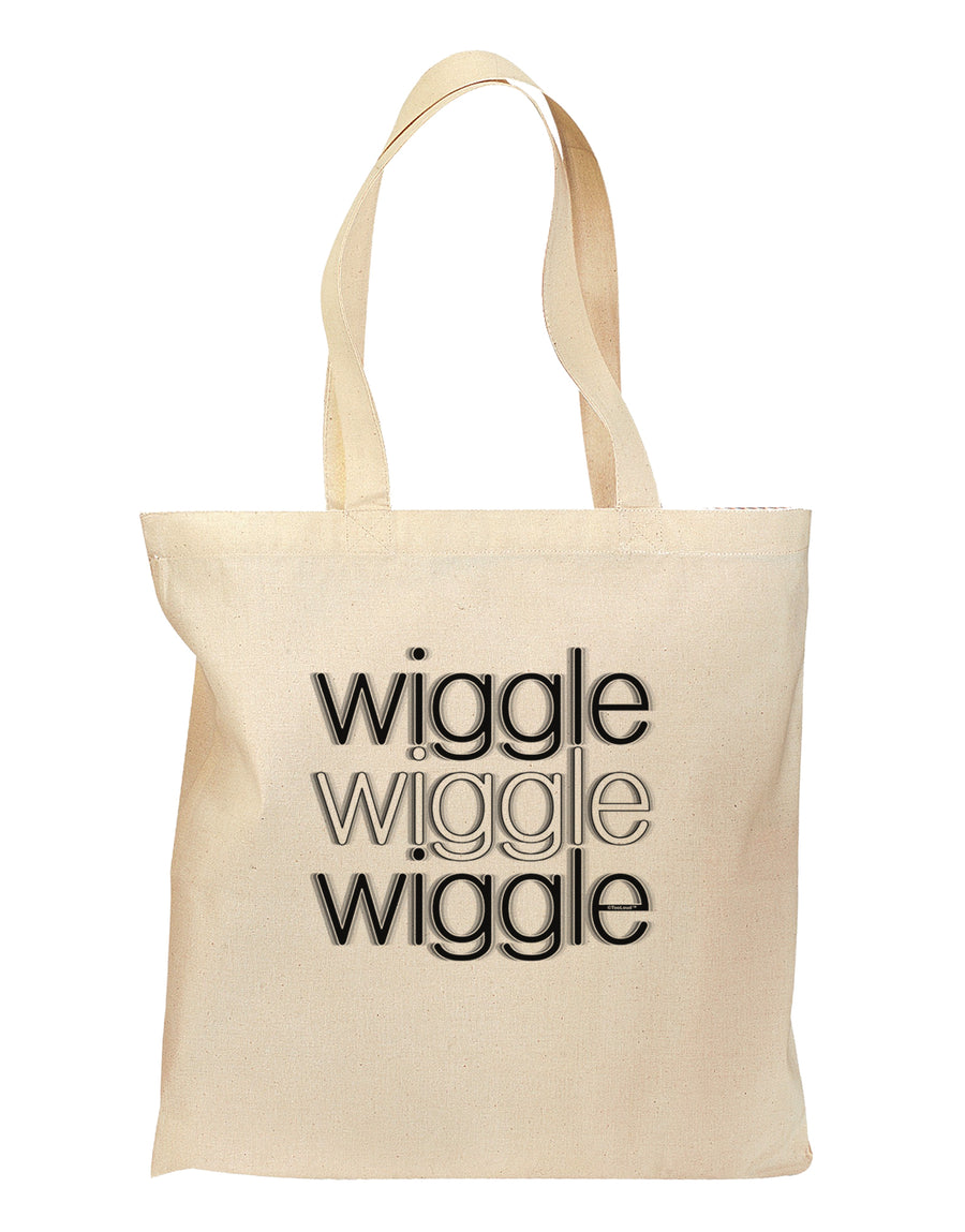 Wiggle Wiggle Wiggle - Text Grocery Tote Bag-Grocery Tote-TooLoud-Natural-Medium-Davson Sales