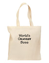 World's Okayest Boss Text - Boss Day Grocery Tote Bag-Grocery Tote-TooLoud-Natural-Medium-Davson Sales