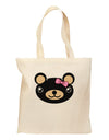 Kyu-T Head - Night Beartholomea Girl Teddy Bear Grocery Tote Bag-Grocery Tote-TooLoud-Natural-Medium-Davson Sales