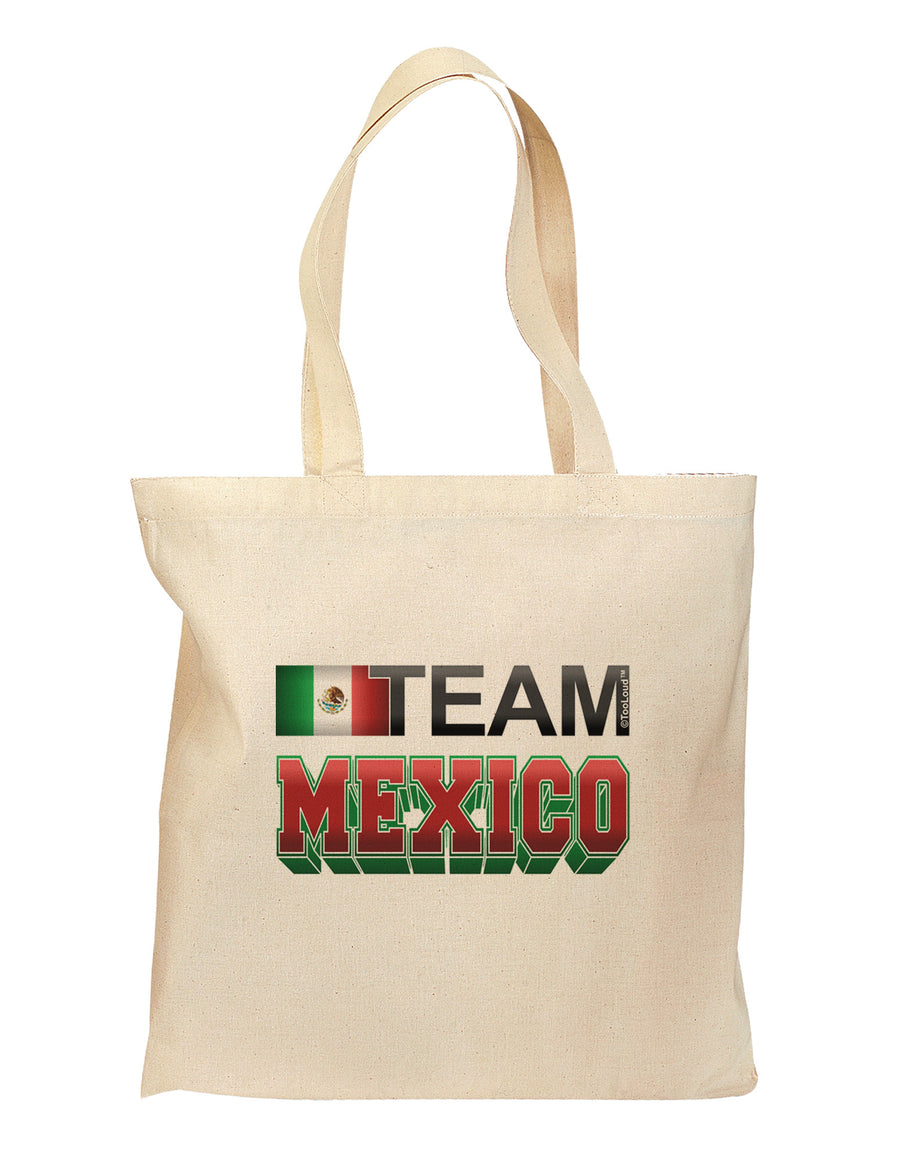 Sporty Team Mexico Grocery Tote Bag - Natural-Grocery Tote-TooLoud-Natural-Medium-Davson Sales