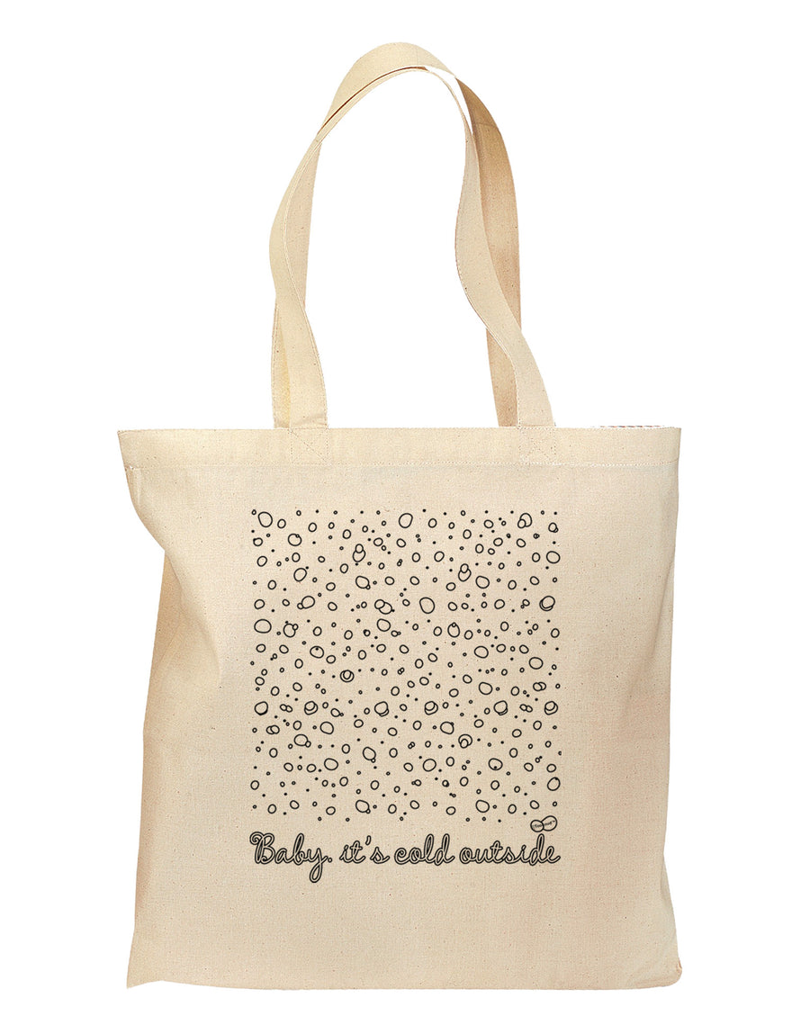 Baby It's Cold Outside Falling Snowflakes - Christmas Grocery Tote Bag-Grocery Tote-TooLoud-Natural-Medium-Davson Sales