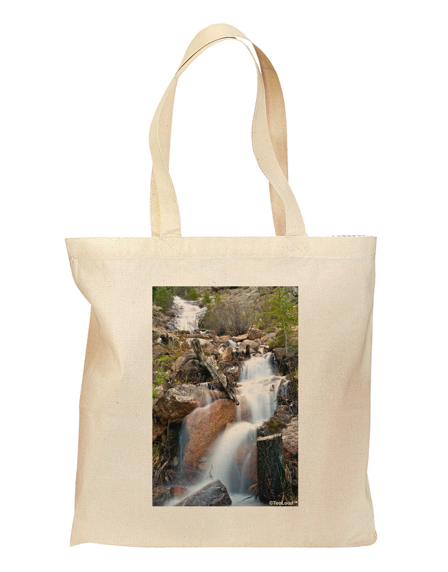 Colorado Waterfall Scene Grocery Tote Bag-Grocery Tote-TooLoud-Natural-Medium-Davson Sales