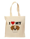 I Heart My - Cute Bulldog - Red Grocery Tote Bag by TooLoud-Grocery Tote-TooLoud-Natural-Medium-Davson Sales