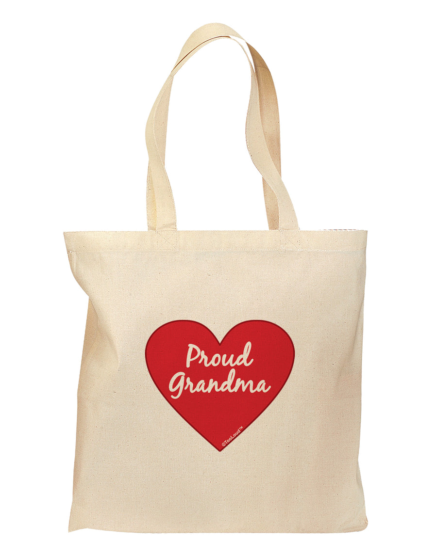 Proud Grandma Heart Grocery Tote Bag by TooLoud-Grocery Tote-TooLoud-Natural-Medium-Davson Sales