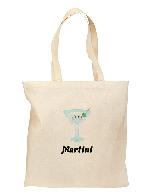 Cute Martini Text Grocery Tote Bag-Grocery Tote-TooLoud-Natural-Medium-Davson Sales