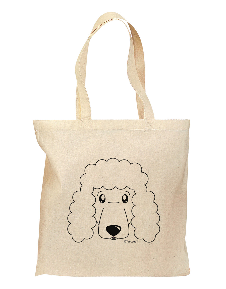 Cute Poodle Dog - White Grocery Tote Bag by TooLoud-Grocery Tote-TooLoud-Natural-Medium-Davson Sales