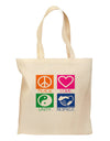 PLUR Squares Color Grocery Tote Bag-Grocery Tote-TooLoud-Natural-Medium-Davson Sales