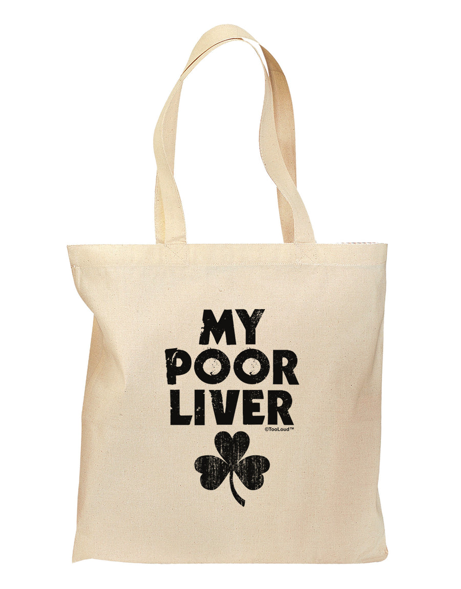 My Poor Liver - St Patrick's Day Grocery Tote Bag by TooLoud-Grocery Tote-TooLoud-Natural-Medium-Davson Sales