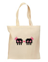 8-Bit Skull Love - Girl and Girl Grocery Tote Bag-Grocery Tote-TooLoud-Natural-Medium-Davson Sales