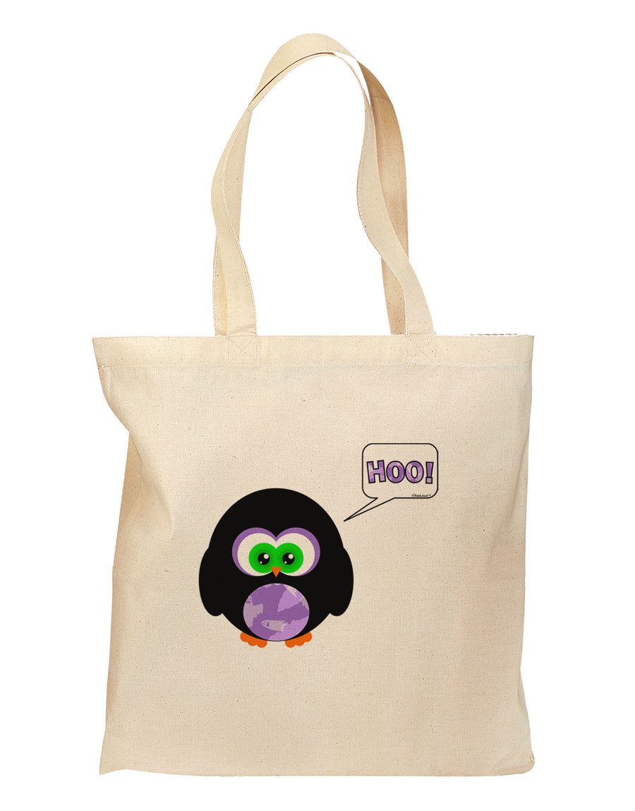 Cute Owl Halloween Hoo Grocery Tote Bag-Grocery Tote-TooLoud-Natural-Medium-Davson Sales