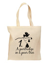 Partridge In A Pear Tree Text Grocery Tote Bag-Grocery Tote-TooLoud-Natural-Medium-Davson Sales